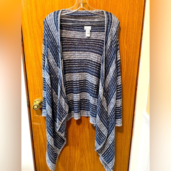 Kim Rogers Sweaters - Woman’s Kim Rogers Shawl sweater 2X blue